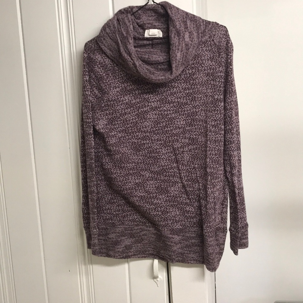 Purple cowl neck